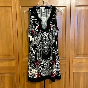 White House/Black Market Sleeveless Tunic Length Top